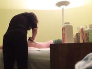 Massage Parlour Girl Jerks off Client
