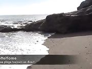 Filming Naked Wife at the Beach