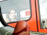 Guy Flashing Dick in the Car to a Girl in a Bus