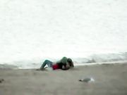 Real Amateur Couple Caught Making Sex on the Beach