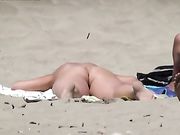 Nudist French woman caught voyeur at the beach