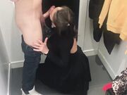 Couple risky sexual intercourse in the fitting room while shopping